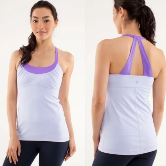 Lululemon Scoop Me Up Tank Built-In Bra Power Purple Racerback Halter Size 4 - Picture 1 of 14